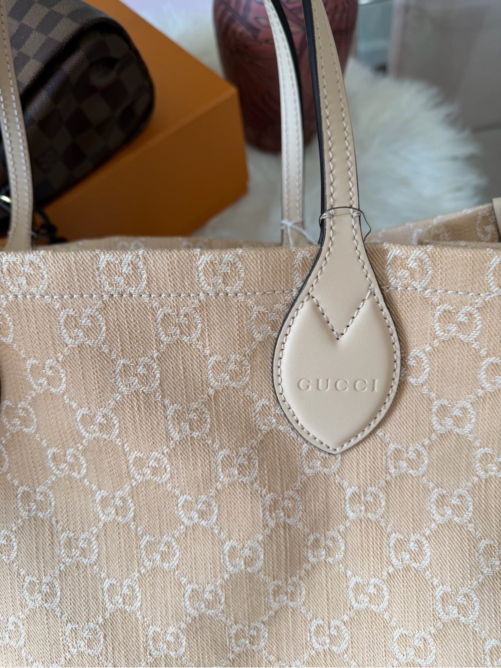 GUCCI DENIM OPHEDIA GG TOTE BAG LARGE - Picture 3 of 16
